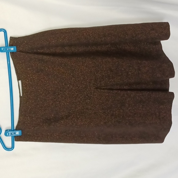 Votre Nom Wool/Cashmere Blend Tweed Brown Marled Skirt Size 8, brown/gold - Picture 1 of 8